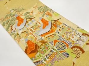 雲取りに祇園祭山鉾模様織出し袋帯